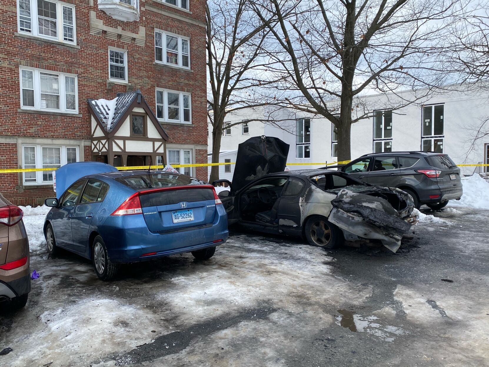 Burned car
